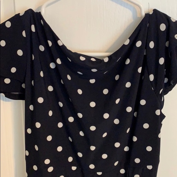 Lauren by Ralph Lauren navy polka dot dress - Picture 4 of 7